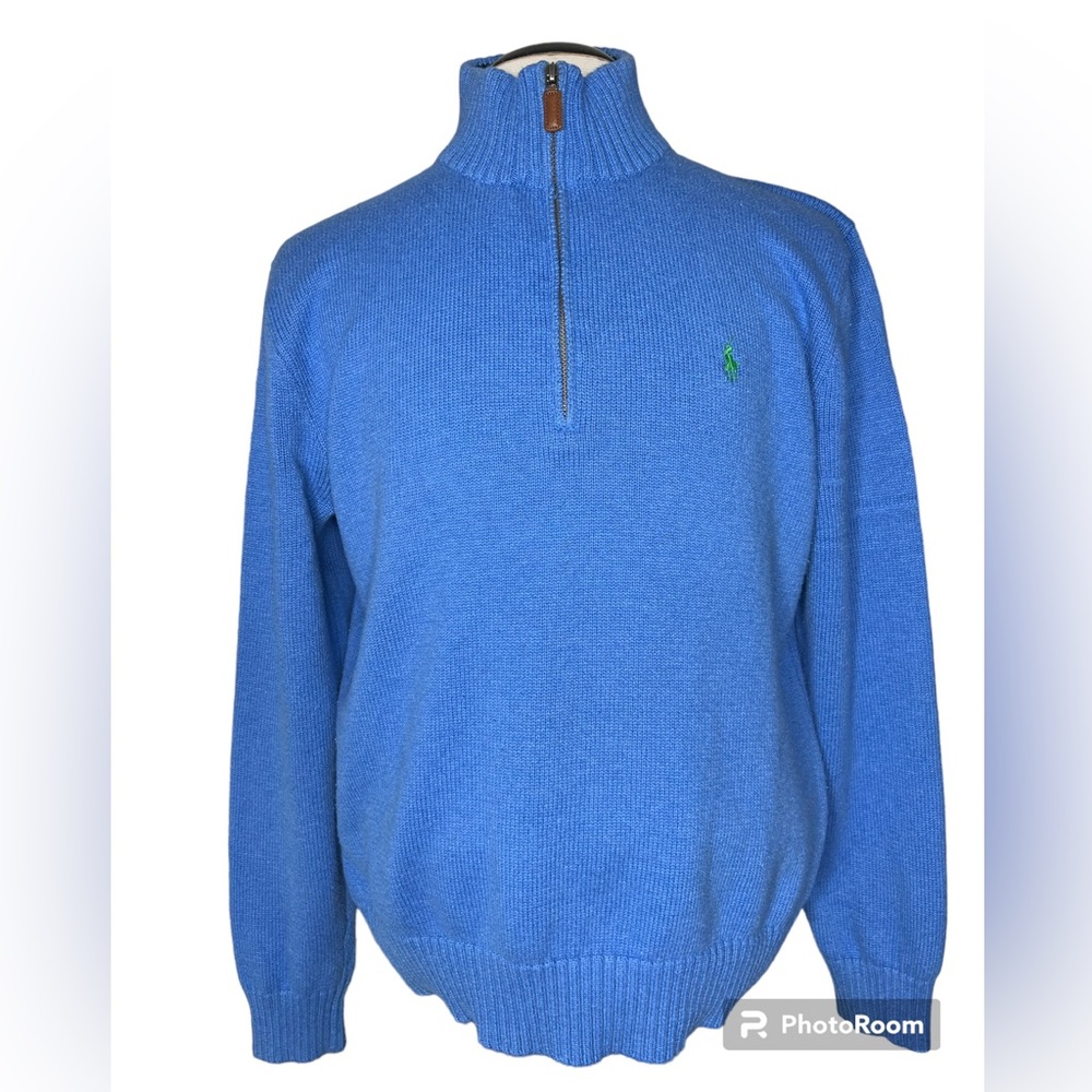 Men’s Polo by Ralph Lauren Classic Cotton 1/4 Zip Sweater size large